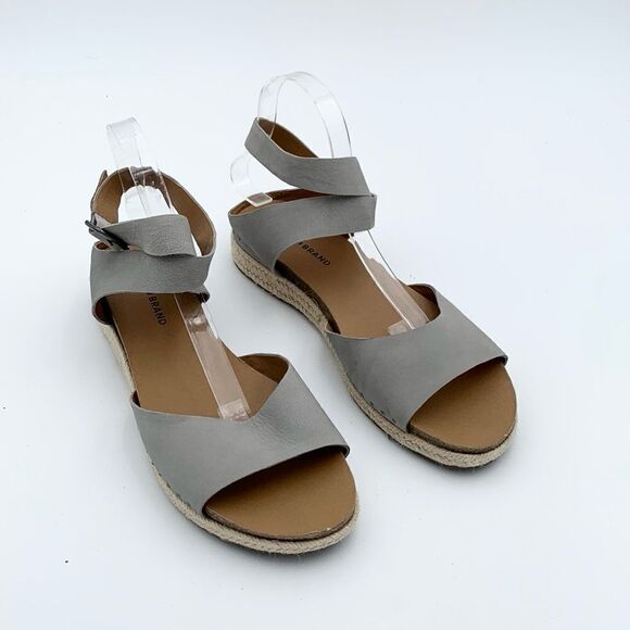 Lucky Brand Gladas leather ankle wrap open toe espadrilles sandals woman’s 11/43 - Picture 1 of 9